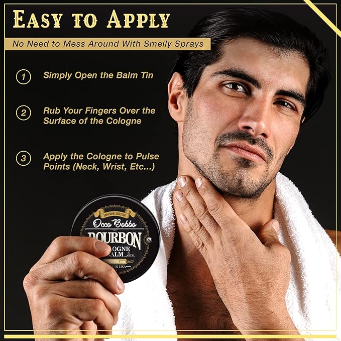 Occo Bobbo - Solid Cologne Bourbon and Sandalwood Scent. Solid Bourbon Cologne For Men - Men's Solid Cologne - 2 Ounce - Concentrated Balm. – A Smooth Blend Of Woody Oak Barrel