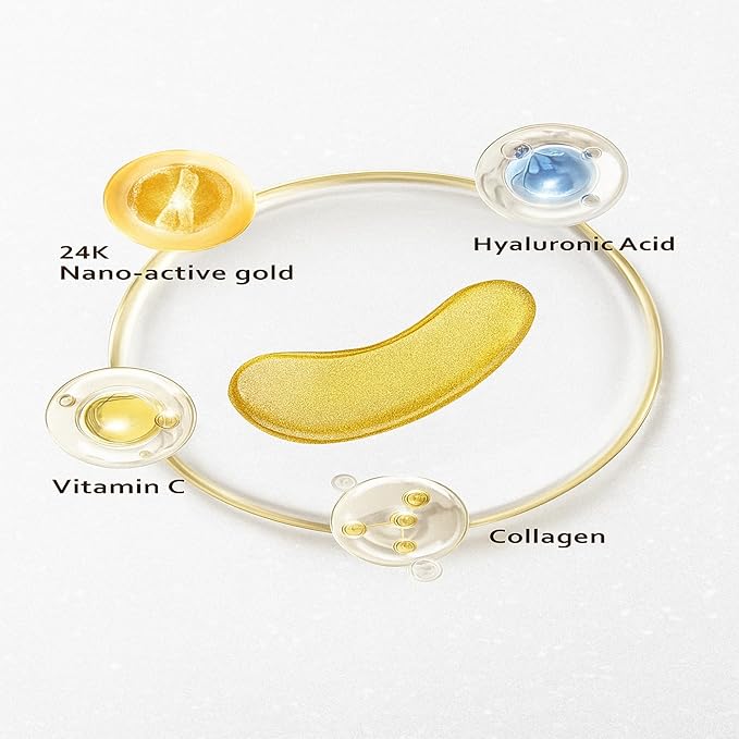 umma Gold Eye Mask – Collagen Under Eye Patches for Puffy Eyes, Dark Circles & Wrinkles – 20 Pairs (For Women & Men)