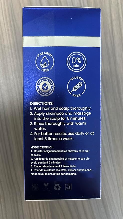 Biotion Hair Growth Shampoo for Men: Natural Thickening Shampoo with Tea Tree Oil Ginseng Mint for Hair Loss and Thinning Hair - 10.1 fl.oz, Dark Blue