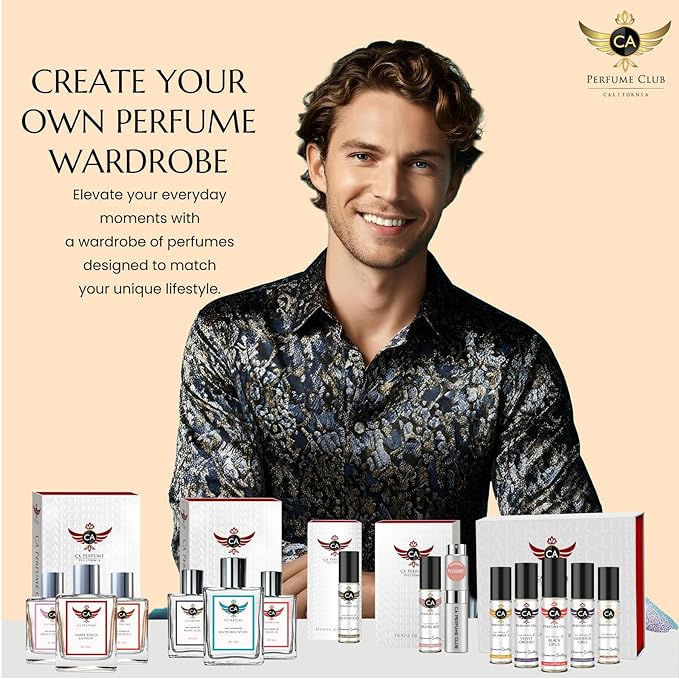 CA Perfume Best Summer Perfume Men Set Impression of (Invincible + Leau Issara Mikai + Guiltiness + Greenish Irish Tweed + Eros) Fragrance Body Oils Essential Travel Size Roll-On (0.3 Fl Oz/10 ml) x5