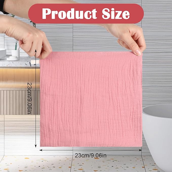 4 Pack Face Cloths Makeup Remover Cloths Soft Wash Cloths Absorbent Muslin Washcloths Breathable Reusable Facial Towels for Skin Care Daily Cleansing Travel Women Men Adults