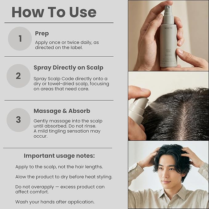 Nocte Scalp Code Advanced 5% Minoxidil Hair Regrowth Treatment for Men & Women with Botanical Complex Vegan-Friendly Haircare
