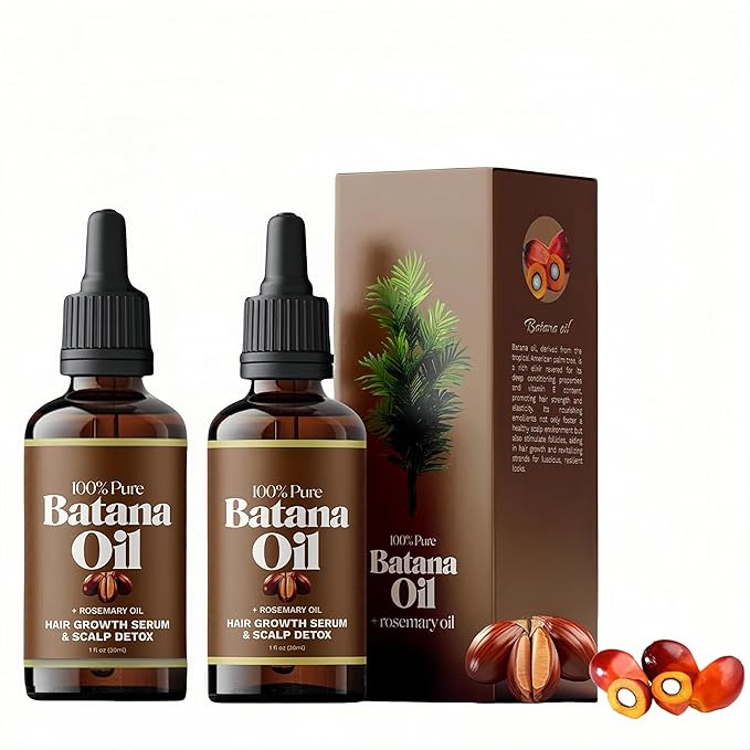 Batana Oil with Rosemary for Hair Growth - Reduce Hair Loss Your Scalp (30 mL) for All Hair Types (2 Pcs)