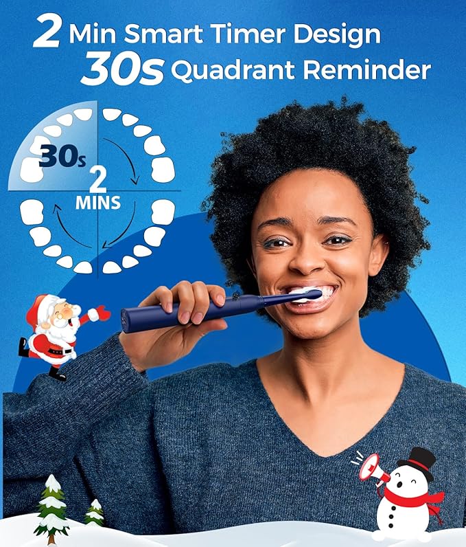 TEETHEORY Electric Toothbrush for Adults with 8 𝐁𝐫𝐮𝐬𝐡 𝐇𝐞𝐚𝐝𝐬, Sonic Electric Toothbrush with 40000 VPM Deep Clean 5 Modes, Rechargeable Toothbrushes Fast Charge 4 Hours Last 30 Days