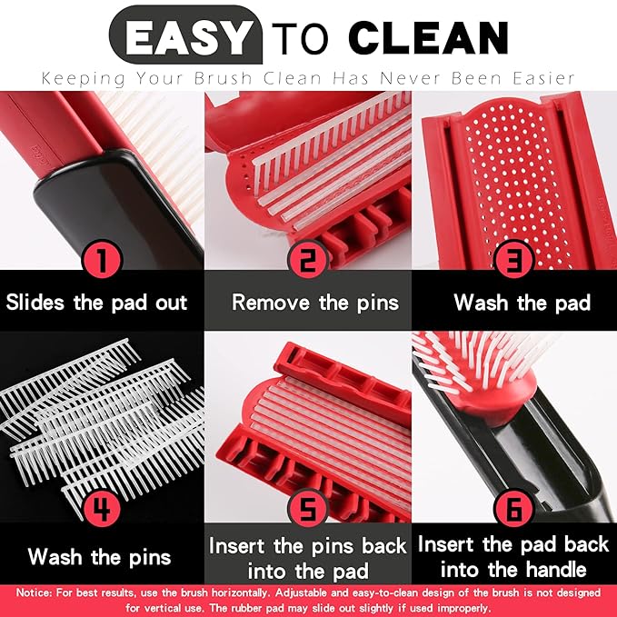 2 PCS Hair Brush for Women Men Classic Styling Brushes Curly Wet or Dry Hair 9 Row with Edge Comb for Natural Thick Hair, Blow Separating, Shaping Defining Detangling Curls Tool Travel Hairbrush