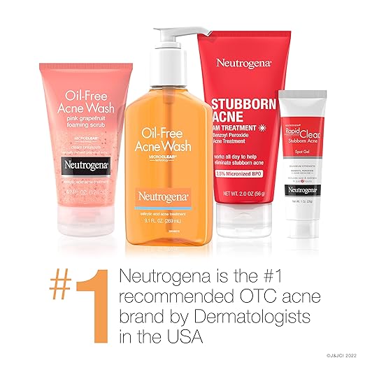 Neutrogena Oil-Free Acne Face Wash, Breakout Prone Skin Facial Cleanser with 2% Salicylic Acid Acne Treatment for Face, 6 fl. oz (Pack of 2)