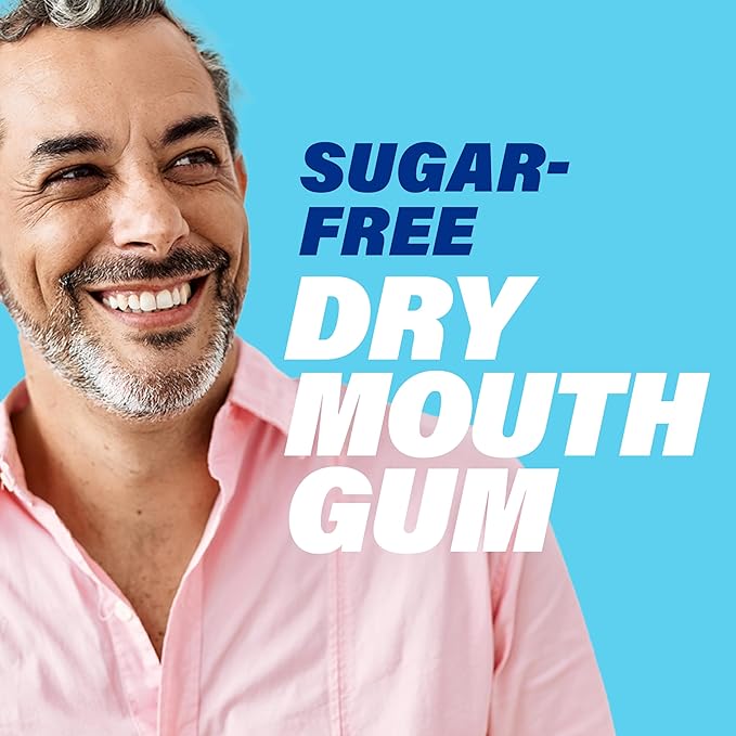 ACT Dry Mouth Moisturizing Gum, 20 Pieces, With Xylitol, Sugar Free Soothing Mint