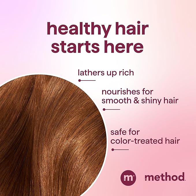 Method Pure Peace Volumizing Shampoo - For Thicker, Fuller and Visibly Hydrated Hair - Sulfate Free and Safe for Color-Treated Hair - 14 oz