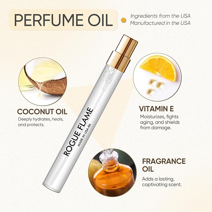 Perfume Oil for Women Men Saffron Amber Long Lasting Eau De Parfum Cologne Body Oil Travel Size 0.4oz/12 mL