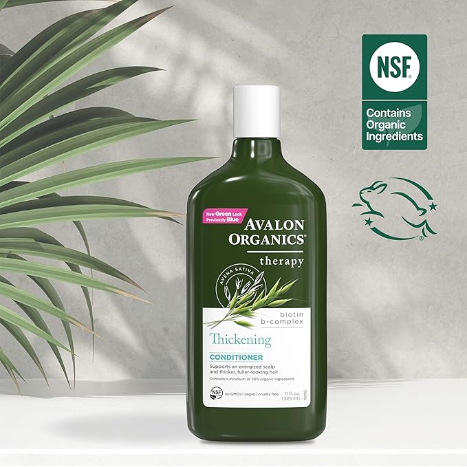 Avalon Organics All Natural Biotin B-Complex Therapy Conditioner, 11 Fl Oz