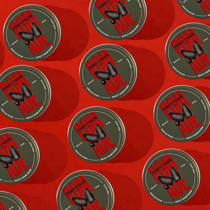 Men Rock Pomade with High Hold and Medium Shine for Slick and Classy Hairstyles, Use on Damp or Dry Hair, Suitable for All Hair Types, 30ml