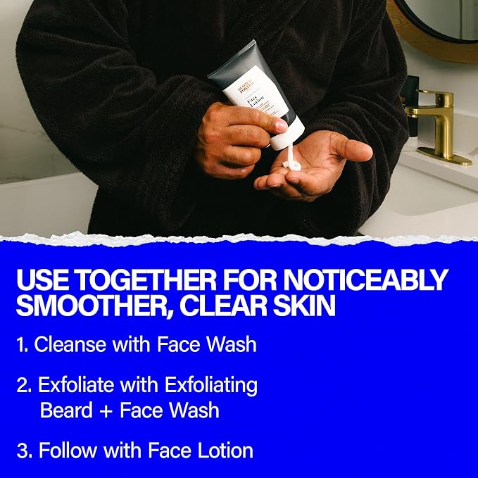 Scotch Porter Men’s Face Care Collection – Exfoliate, Cleanse & Restore, & Moisturize & Defend Skin – Includes Wash, Exfoliating Wash & Lotion