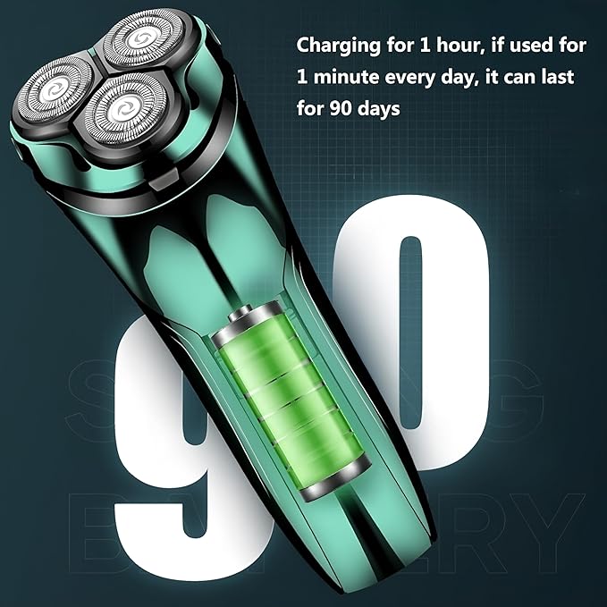 Electric Razor for Men with Pop-Up Trimmer, IPX7 Waterproof Electric Shaver, Rechargeable Cordless Shavers for Men, Type-C, 120Mins Runtime, Plug & Play
