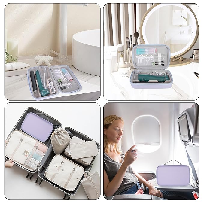 SMYV Water Flosser Travel Case, Portable Dental Oral Irrigator Travel Organizer, Hard Eva Storage Bag for Flosser, Electric Toothbrush, Toothpaset and Irrigator Accessories (Case Only) - Purple