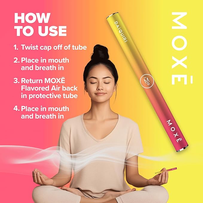 MOXE Natural Daiquiri Air Inhaler | Non Electric Long-Lasting Flavored Air Refreshing Support | Oral Fixation Passionfruit, Orange, Vanilla & Menthol Essential Oils, Craving