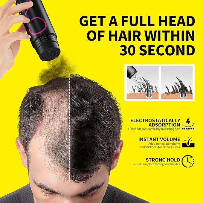 SEVICH Hair Fibers for Thinning Hair, Hair Building Fibers Instantly Thicker & Fuller Look,Hair Powder for Men & Women 40g Dark Brown