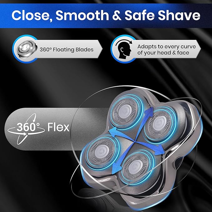 2 Pack Pro 4 Shaver Replacement Heads for Pitbulls Shaver Gold PRO, Silver PRO, Platinum PRO, Floating 4 Heads for a Fast, Close and Smooth Shave