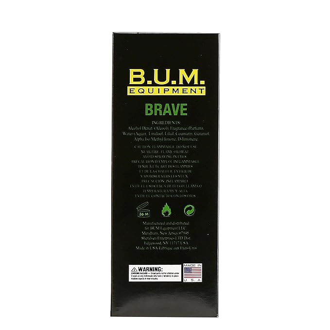 BUM EQUIPMENT Eau de Toilette Spray For Men, Brave, 3.4 Fluid Ounce