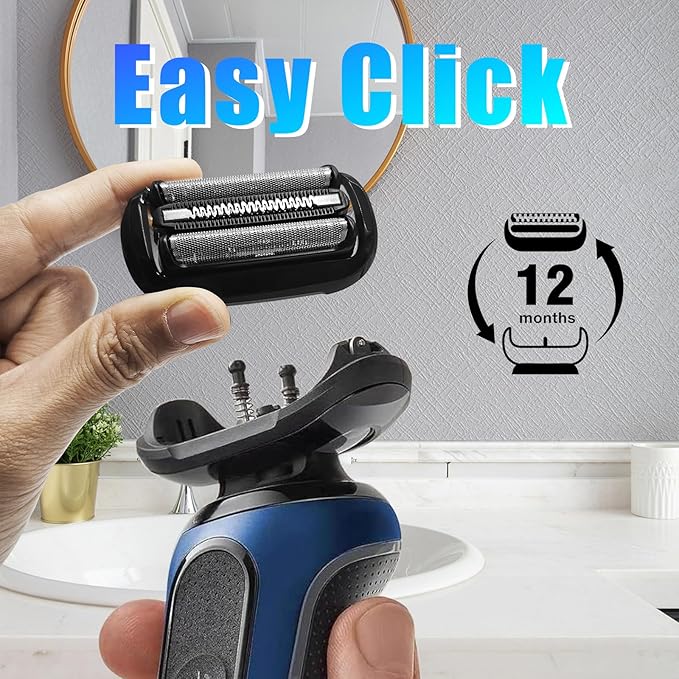 53B Electric Shaver Head Replacement,Compatible with Braun Series 5/6 Shavers foil 5020cs 5018s 5035s 5049cs 5050cs 6020s 6040cs 6075cc 6072cc 6090cc,2 Pack