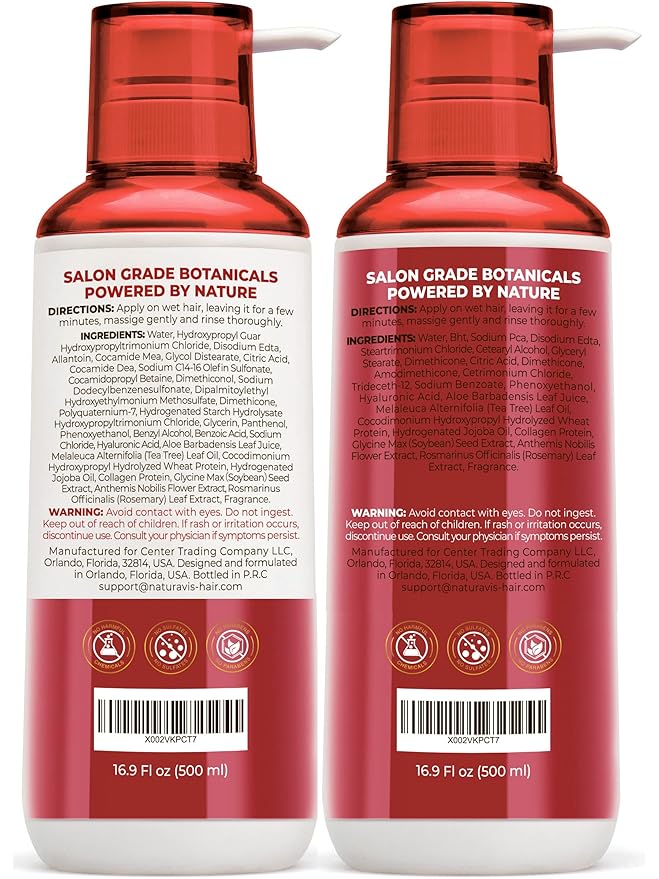 Keratin Shampoo and Conditioner Set – Sulfate Free, All Hair Types – Women and Men – 16.9 Fl Oz (Pack of 2)