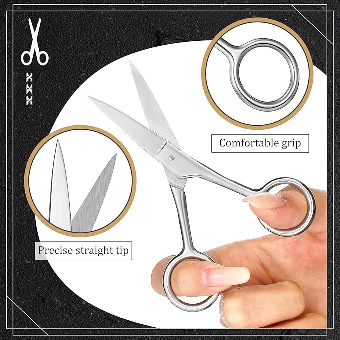 Maitys 10 Sets Beard Brush and Comb Set Bulk Boar Bristle Beard Brush Comb Scissors Kit Gifts for Men Father Colleague Employee Appreciation(Oval)