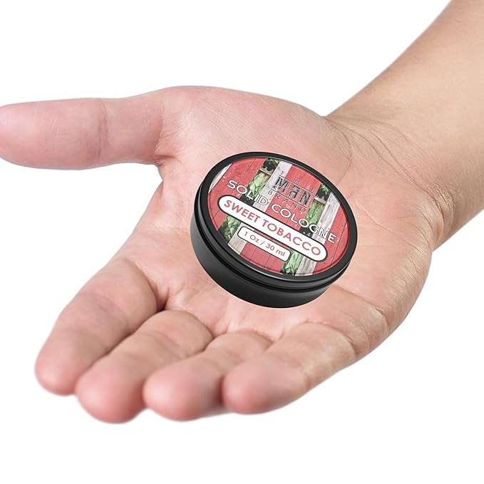 Solid Cologne Men's Sweet Tobacco Scent, Wax Tobacco Cologne for men, Solid Perfume with a Sweet Tobacco Scent (1 Ounce, Sweet Tobacco Mens Cologne Balm)