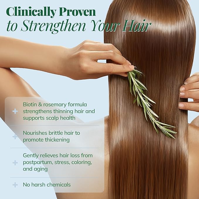 Hair Growth Shampoo with Rosemary and Biotin - Hair Thickening & Hair Loss Shampoo for Men and Women, Sulfate & Paraben-Free Scalp Care for All Hair Types(12.8 Fl Oz)