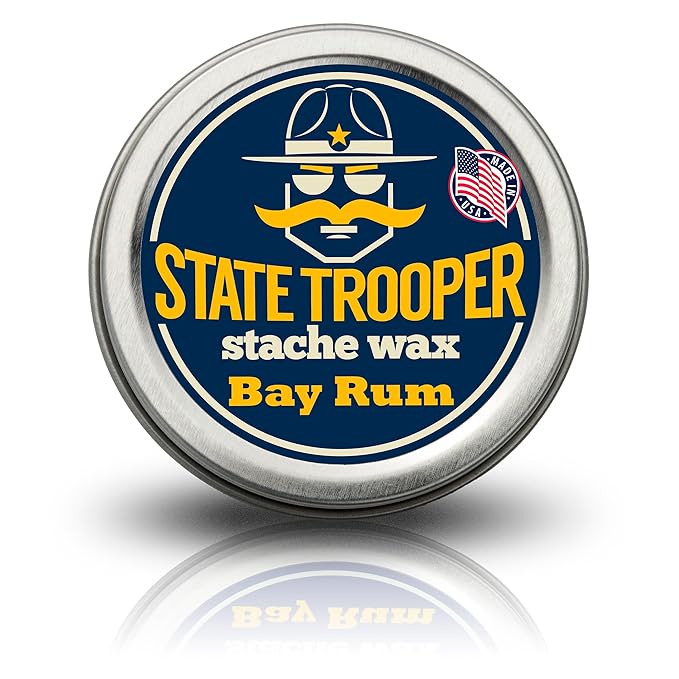 Mustache Wax - Medium Hold - Bay Rum Scent - One Ounce Tin