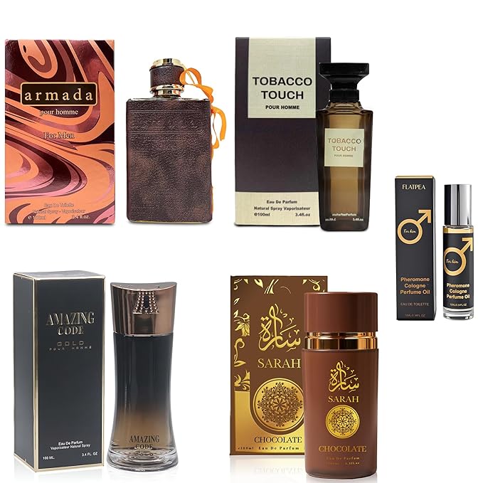 Men's Cologne Gift Set - Variety Pack of 4 Long Lasting Fragrances with 10ml Pheromone Cologne for Men Kit EDP/EDT (Combo N)