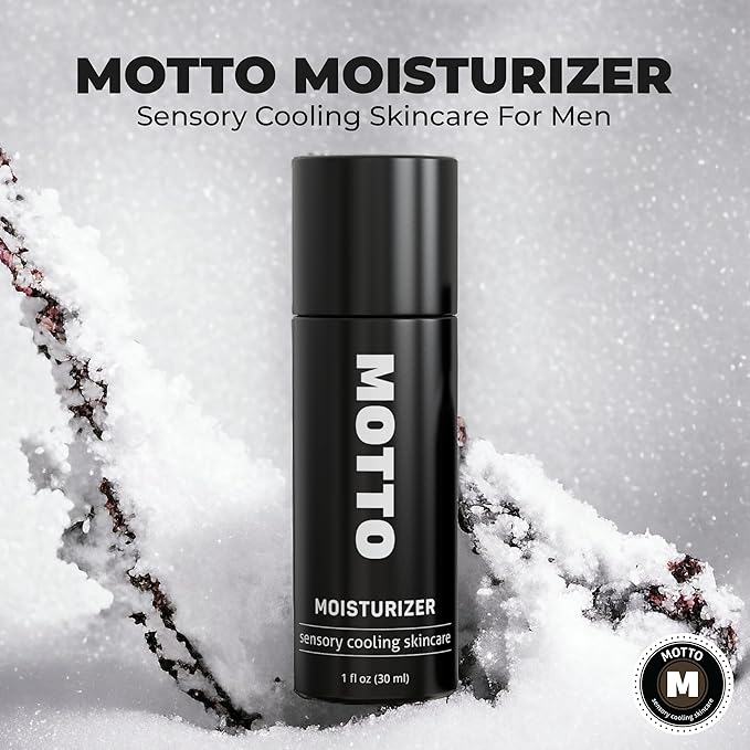 MOTTO Men's Face Moisturizer: "A Cold Plunge For Your Face". ICE COLD Hydrating Cream, Lightweight & Non-Greasy for Daily Use. Soothes & Cools Instantly.