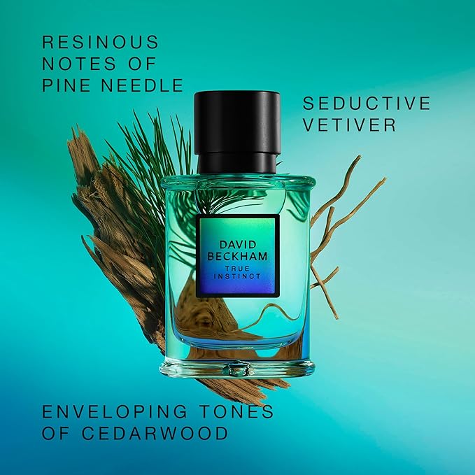 David Beckham True Instict Eau de Parfum 2.5 fl oz (Pack of 1), Notes of Pine, Cedarwood, and Vetiver, Men's Fragrance, Long Lasting, Everyday Fragrance, Travel Size