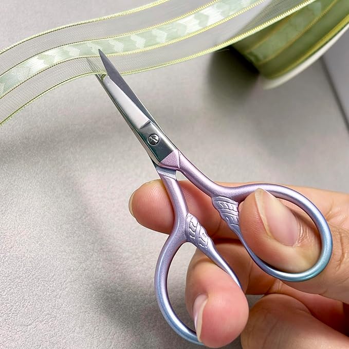 Beauty Scissors for Facial Hair Cutting, Eyebrow, Eyelash, Beard, Moustache - Multi-Functional Precision Trimming Tool for Grooming, Sewing, Embroidery, Crochet, Yarn & DIY Crafts 2 pcs 3.5 inch