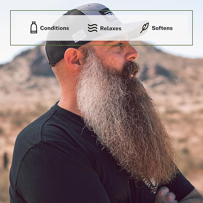 Live Bearded Beard Conditioner, 8 fl oz - Strengthens and Softens Facial Hair - Made in the USA - All-Natural Ingredients with Biotin, Caffeine | Canyon Scent - Juniper, Cypress, Fir Needle