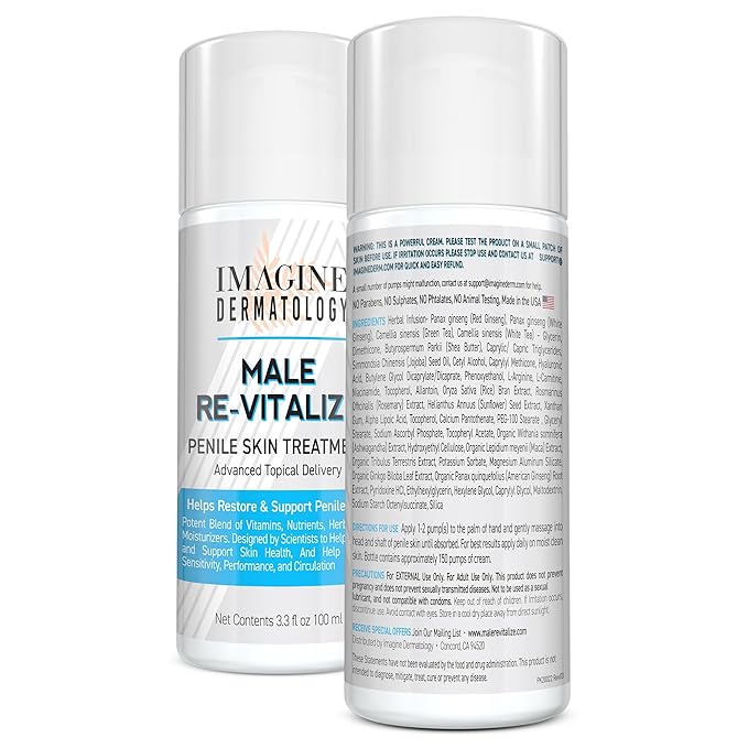 Original Male Re-Vitalize Penile Health Relief Cream Soothe Protect Irritated Chaffed Skin TSA Compliant Size (3.3fl oz/ 100ml)