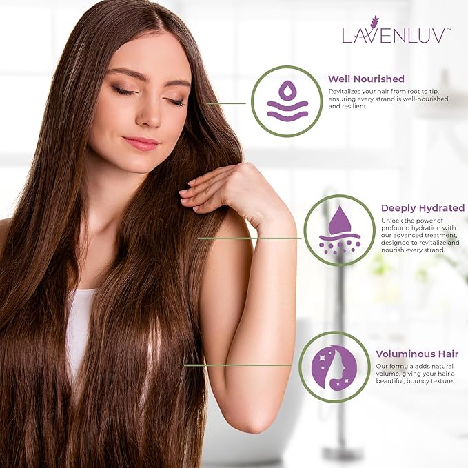 Lavenluv Stay Hair Growth Conditioner - Anti-Loss Treatment - Deep Moisture - Vitamins & Essential Oils - Thickening - Men & Women - 8oz
