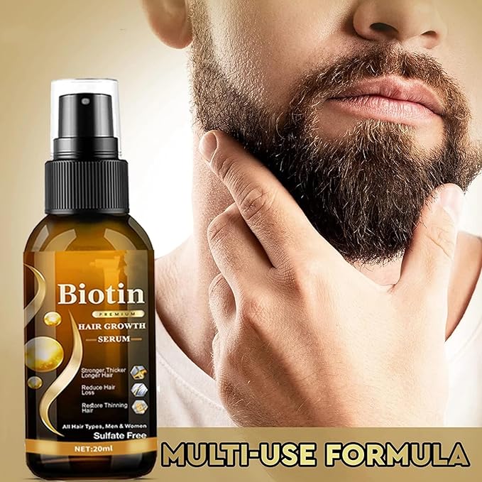 Biotin Hair Growth Serum，Hair Growth Spray Containing Ginseng Root Extract and Ginger Root Extract，Moisturizes the scalp, strengthens hair follicles, prevents hair loss, and promotes hair growth.