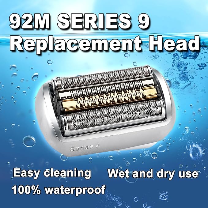 92M Series 9 Electric Replacement Shaver Head Accessories Series 9 Electric Shaver blade Compatible with Braun Series 9 9290cc, 9291cc, 9370cc, 9293s, 9385cc, 9390cc, 9330s, 9296cc (Upgraded ver.)