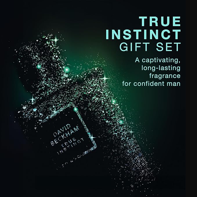David Beckham True Instict Giftset 1.6 fl oz EDT + 5.0 fl oz Shower Gel, Notes of Pine, Cedarwood, and Vetiver, Men's Fragrance, Long Lasting, Everyday Fragrance,