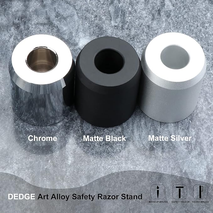 DEDGE Safety Razor Stand Matte Black-Double Edge Safety Razor Stand-Shaver Holder for Bathroom Accessory-Opening Dimension is 1.7cm/0.67"