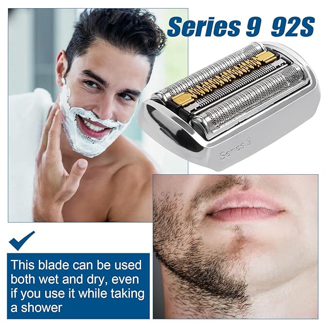 92S Replacement Head for Braun Series 9 – Compatible with 9330s/9296cc, High Precision Foil & Self-Sharpening Blades, Easy Snap-On – Perfect for Men’s Electric Razor Accessories for Home & Trave