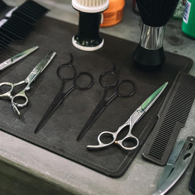 MAGICLULU Facial Hair Scissors Mustache Trimming Scissors 2pcs 5-inch Stainless Steel Lightweight for Men and Women Precision Beard and Eyebrow Shaping