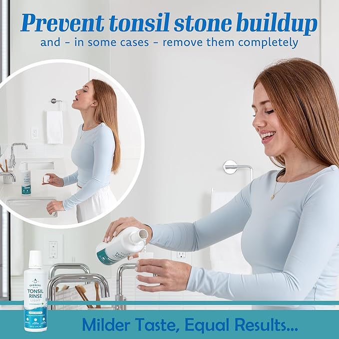 Everest Mouth Wash & Tonsil Stone Remover – Natural Mouthwash or Oral Rinse Liquid to Help Soothe Tonsils, Bad Breath, & Relieve Dry Mouth - Alcohol Free Treatment (17 fl oz, Light Spearmint)