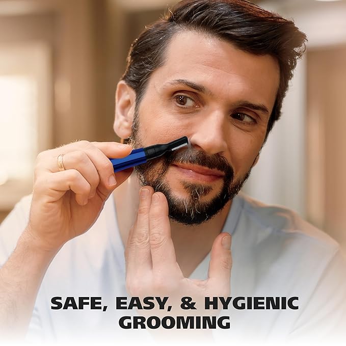 Wahl Lithium 2 in 1 Battery Pen Detail Touch Up Trimmer for Nose, Ear, Neckline, Eyebrow, & Other Detailing - Blue - by The Brand Used by Professionals - Model 5643-200