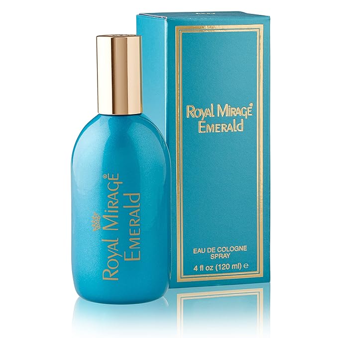 Royal Mirage Emerald Eau de Cologne - Premium Aldehydic & Jasmine Fragrance Spray - 120ml (4 oz) Long-Lasting EDC - Authentic Heritage Scent