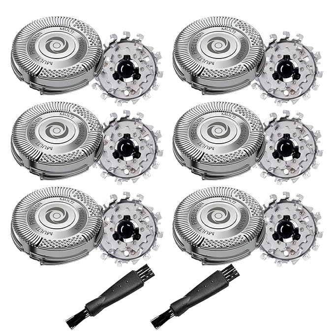 6 Pack SH50 Replacement Shaver Heads Compatible with Philips Norelco Series 5000, SH50 Replacement Blades for Philips Electric Shaving S5510, S5340, S5140