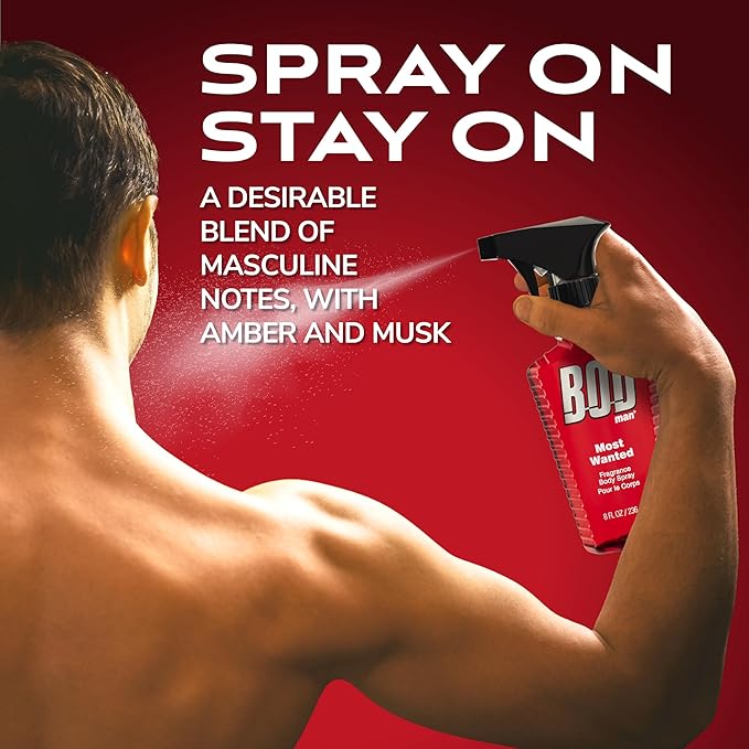BOD man Fragrance Body Spray, Most Wanted | 8 fl oz | Pack of 2