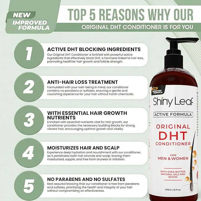 DHT Blocker Conditioner with Rosemary Leaf Oil for Hair Growth, Softer & Smoother Hair, Paraben & Sulfate Free, 16 oz