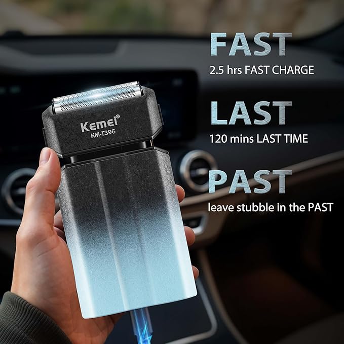 KEMEI Electric Razor for Men,Shavers,Foil Shaver,Mens Electric Razors for Shaving Face/Beard, Men's Electric Shavers,Cordless,USB-C Fast Rechargeable,Close Shave,Travel/Home/Barber,KEMEI T396