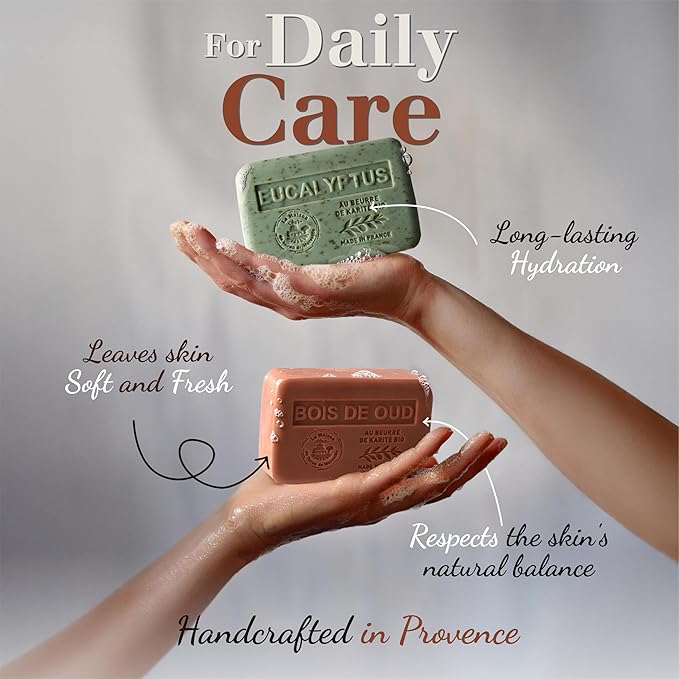 Donkey Milk Soap Bars 3xPack – Enriched With Organic Shea Butter - 97% Natural Ingredients - Traditionally Made - French Milled in Provence - Gentle For Skin – 3x8.8 oz - La Maison Du Savon