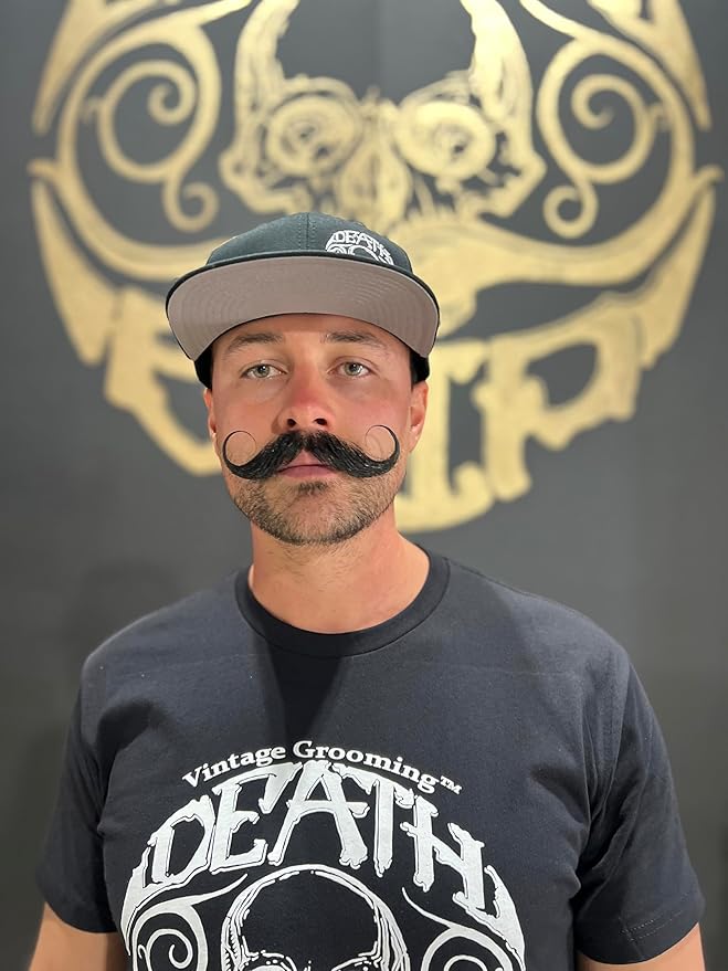 Black Mustache Wax | Black Magic Death Grip Moustache Wax | Hide Grey Hair In Beard Or Moustache | Extra Strong Hold Mustache Wax Unscented | 1 oz Tin Heat Source Required (Black Magic Bone Crusher)